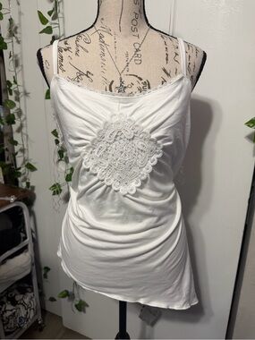White Lace-Panel Camisole Top - Women's Sleeveless Cami